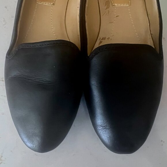Marc Fisher Brandy Black Leather Ballet Flats Loafers w/ Bow Slip On Size 8.5M - Picture 3 of 9